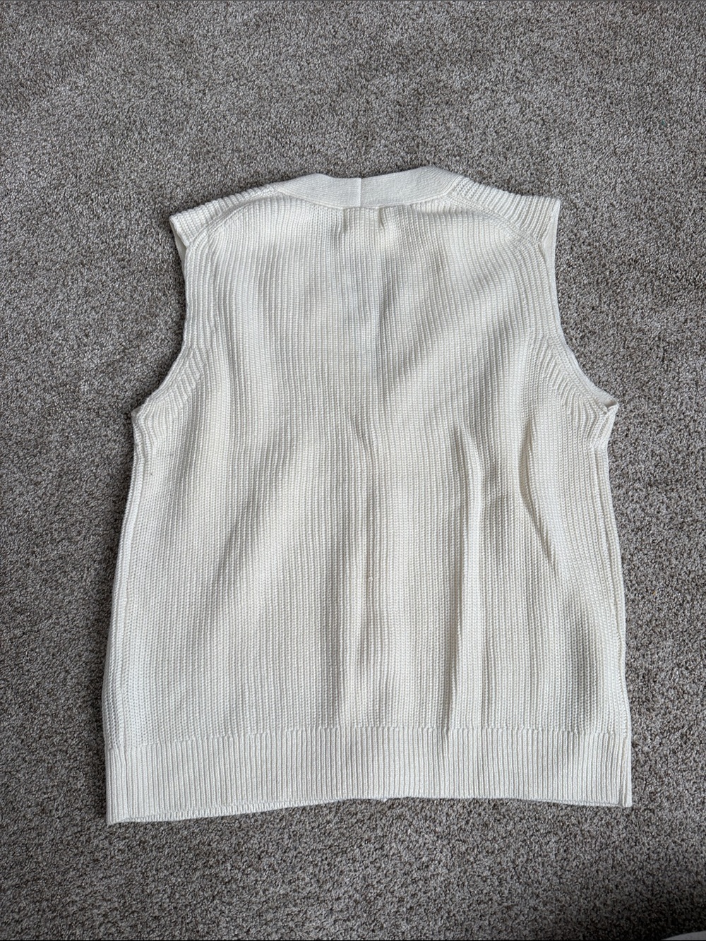 H&M Cream Button Front Ribbed Knit Vest - Picture 3 of 3